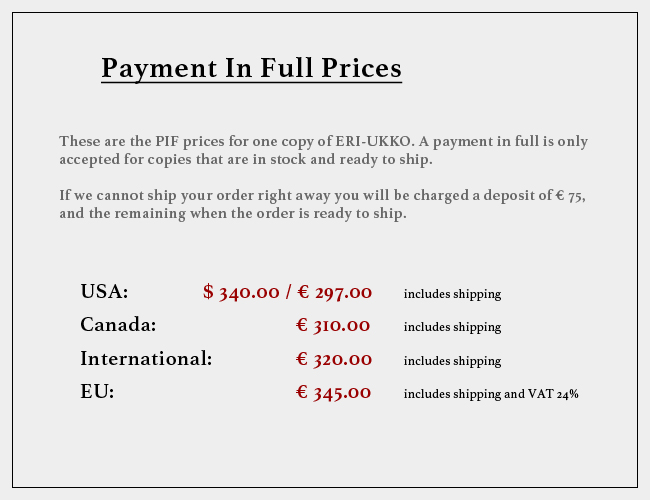 PAYMENT IN FULL PRICES