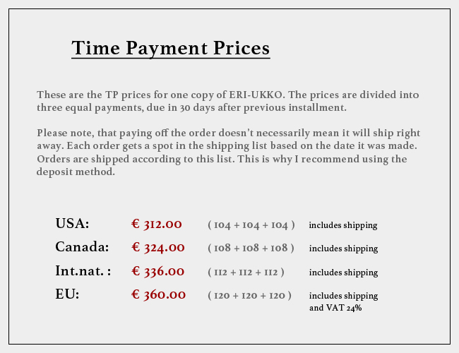 TIME PAYMENT PRICES